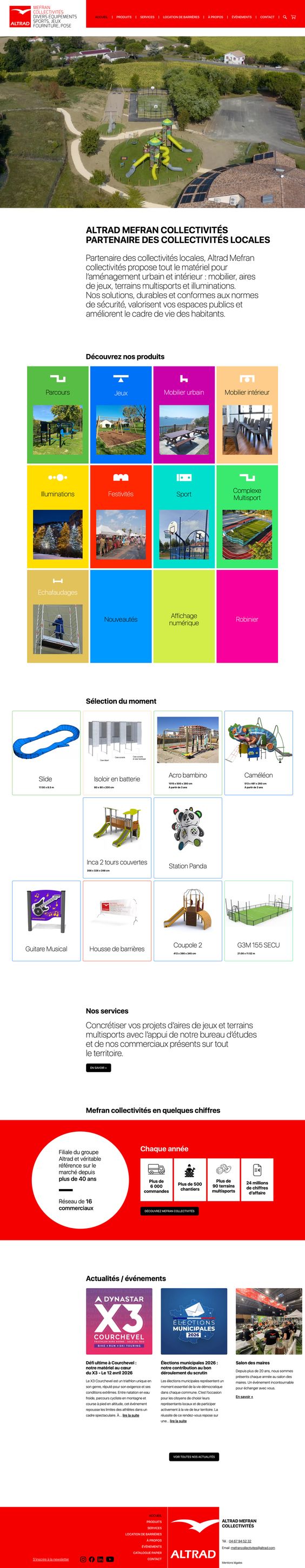 Création du site internet catalogue pour Altrad Mefran Collectivités